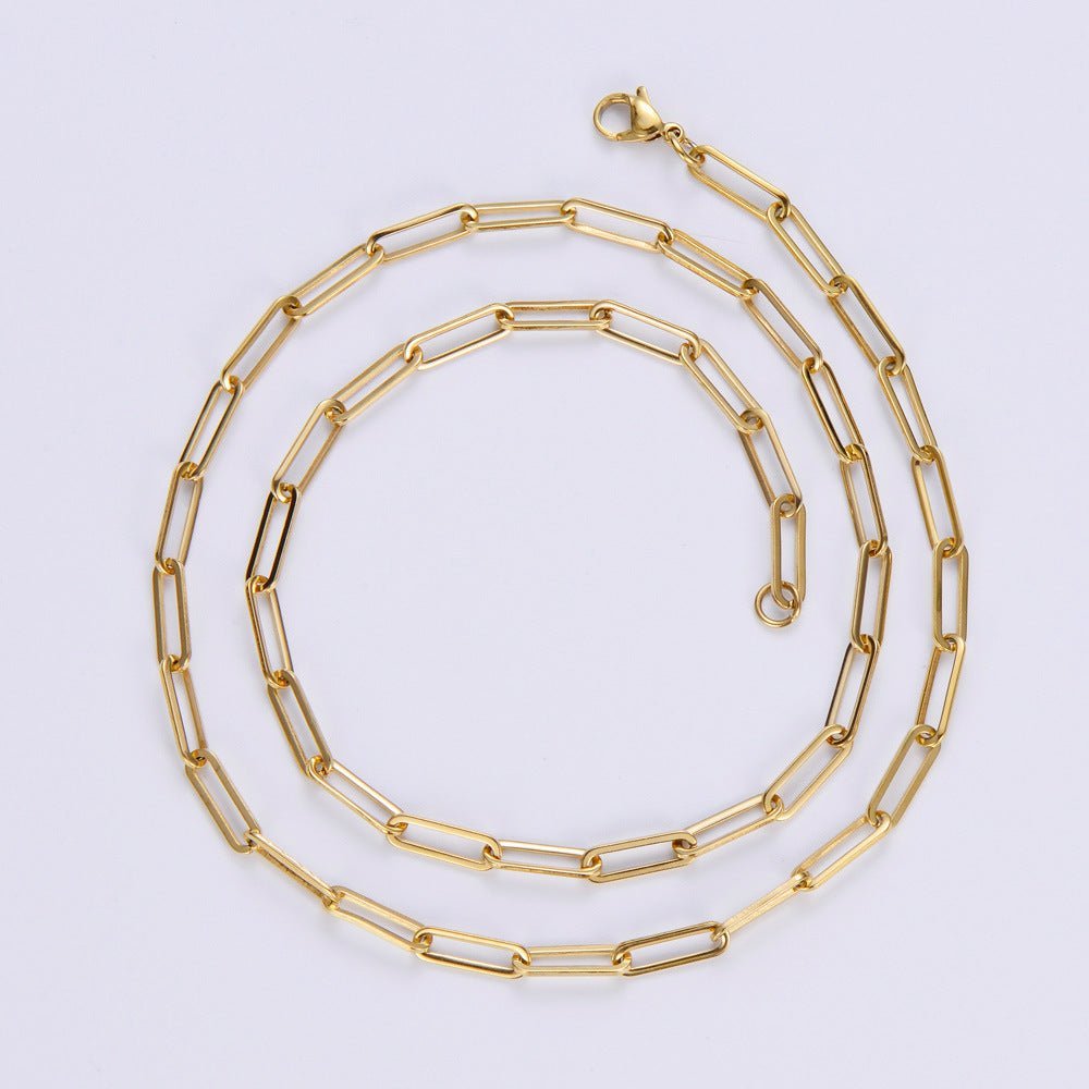 18K Gold Plated Paperclip Chain - Ornaments Co - 18K Gold Plated