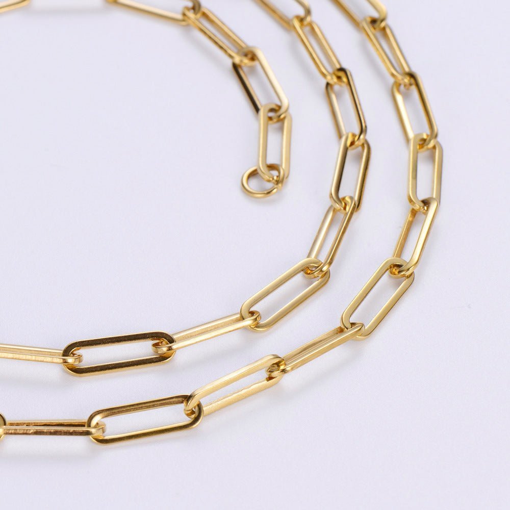 18K Gold Plated Paperclip Chain - Ornaments Co - 18K Gold Plated