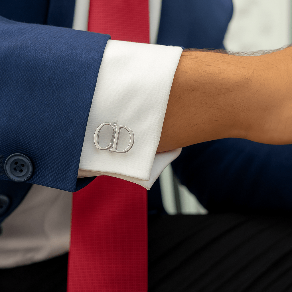 Emblem Initials Cufflinks - Ornaments Co - Surgical Stainless Silver