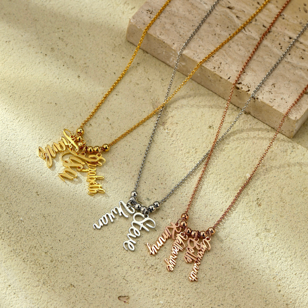 Grace Multi Name Necklace in 925 Sterling Silver - Ornaments Co - 18k Gold Platet