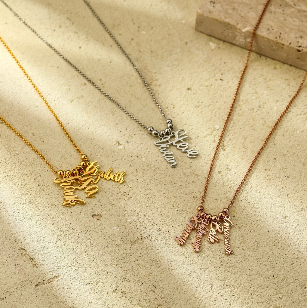 Grace Multi Name Necklace in 925 Sterling Silver - Ornaments Co - 18k Gold Platet