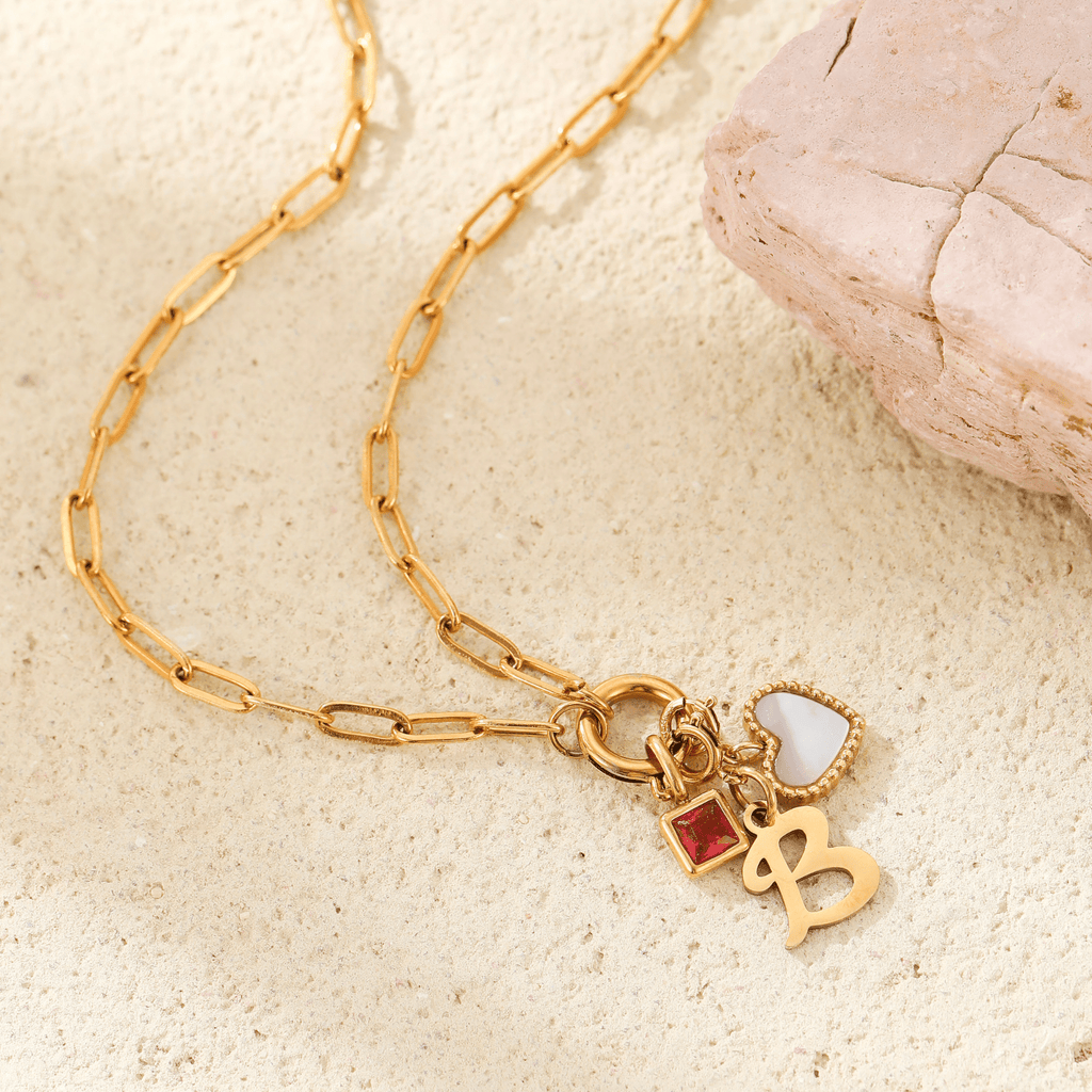Initalia - Build Your Own Charm Necklace With Birthstone & Initial - Ornaments Co - 