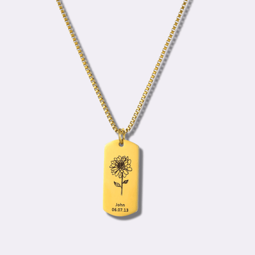 Soul Blossom – Custom Birth Flower & Name Necklace - Ornaments Co - 18K Gold Plated